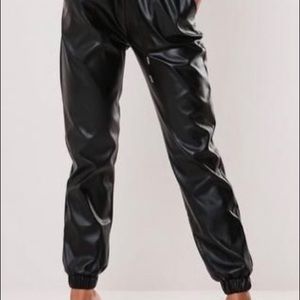 Faux Leather Jogger Pants